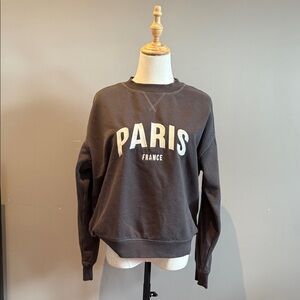 H&M Paris France Graphic Sweatshirt - Dark Gray Size Small